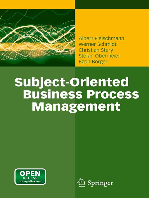 Title details for Subject-Oriented Business Process Management by Albert Fleischmann - Available